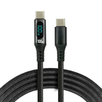 Kabel przewód USB-C PD E-Marker LCD 100cm everActive CBB-1PD5L Power Delivery 3.0 5A/20V 100W