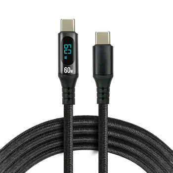 Kabel przewód USB-C PD LCD 100cm everActive CBB-1PDL Power Delivery 2.0 z obsługą szybkiego ładowania 3A/20V 60W