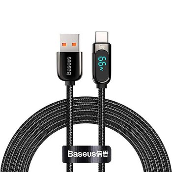 Kabel przewód USB - USB-C / Typ-C 100cm Baseus Display CASX020001 z obsługą szybkiego ładowania 66W