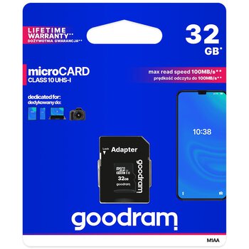 Karta pamięci GOODRAM microSD (microSDHC) 32GB class 10 UHS-I + adapter SD