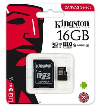 Karta pamięci Kingston Canvas Select microSD (microSDHC) 16GB class 10 UHS-I U1 - 80MB/s + adapter SD