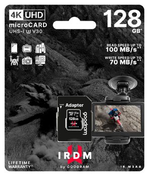 Karta pamięci microSD (microSDXC) GOODRAM 128GB IRDM M3AA V30 U3 + adapter SD