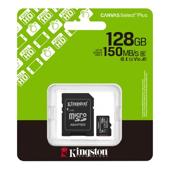 Karta pamięci microSD (microSDXC) Kingston 128GB Canvas Select Plus 150MB/s UHS-I U1 class 10 V10 A1 + adapter Karta pamięci microSD (microSDXC) Kingston 128GB Canvas Select Plus 150MB/s UHS-I U1 class 10 V10 A1 + adapter