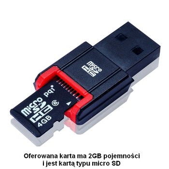 Karta pamięci PQI micro SD 2GB + czytnik M722