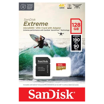 Karta pamięci SanDisk microSD (microSDXC) 128GB Extreme 190/90MB/s ActionCam UHS-I U3 V30 A2