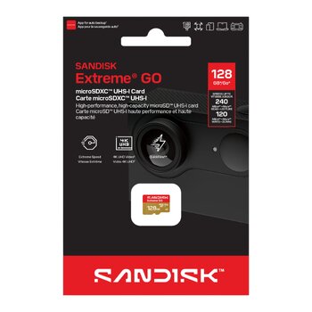 Karta pamięci SanDisk microSD (microSDXC) 128GB Extreme GO 240/120MB/s UHS-I U3 V30 A2 Karta pamięci SanDisk microSD (microSDXC) 128GB Extreme GO 240/120MB/s UHS-I U3 V30 A2