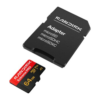 Karta pamięci SanDisk microSD / microSDXC 64GB Extreme PRO 220MBs / 90MB/s UHS-I U3 V30 A2