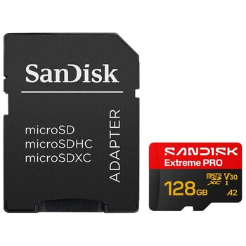 Karta pamięci SanDisk microSD / microSDXC 128GB Extreme PRO 250MBs / 120MB/s UHS-I U3 V30 A2