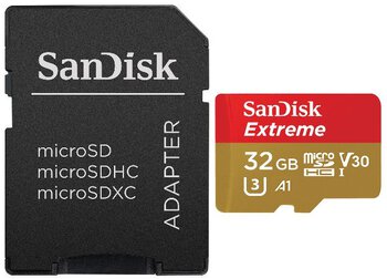 Karta pamięci SanDisk microSD (microSDHC) 32GB Extreme GoPro 667x 100MB/s UHS-I U3 V30 A1