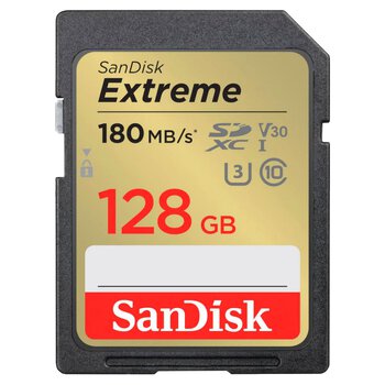Karta pamięci SD (SDXC) SanDisk 128GB Extreme 180/90MB/s UHS-I U3 V30
