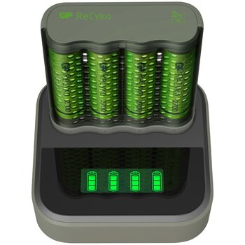 Ładowarka akumulatorków Ni-MH R03/R6 GP ReCyko M451 + stacja dokująca D451 + 4 x AA/R6 GP ReCyko 2700 Series 2600mAh