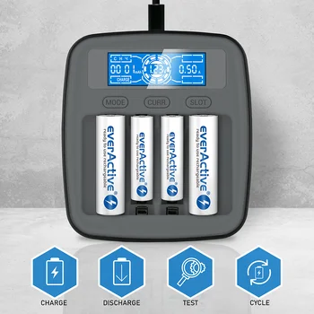 Ładowarka akumulatorków USB-C Ni-MH profesjonalna everActive NC-1000M v2