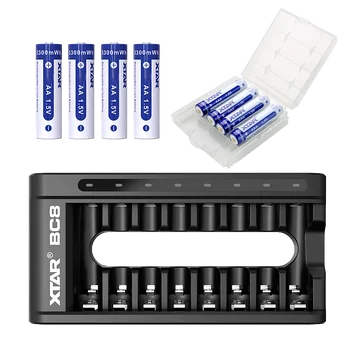 Ładowarka Li-ion 1,5V / NiMH Xtar BC8 + 4x Akumulator Xtar R03/AAA 680mAh + 4x Akumulator Xtar R6/AA 2000mAh