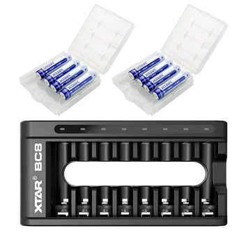Ładowarka do akumulatorów R03/AAA i R6/AA Li-ion 1,5V / NiMH Xtar BC8 + 8x Akumulator Xtar R03/AAA 1,5V Li-ion 680mAh