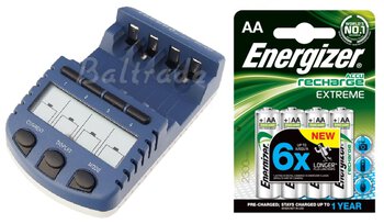 ładowarka BC-1000 (następca BC-900) + 4 x akumulatorki R6 AA Energizer 2300 Extreme (blister)