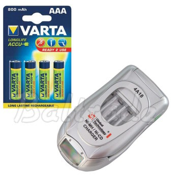 ładowarka BQC-4A18 + 4 x R03/AAA Ni-MH Varta 800 R2U