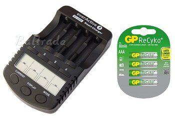 ładowarka everActive NC-1000 + 4 x R03/AAA GP Recyko+ 800mAh