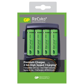 Ładowarka akumulatorków Ni-MH GP PB50 H500 + 4 x AA/R6 ReCyko+ 2700 Series 2600mAh