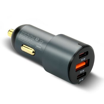 Ładowarka samochodowa everActive CC-40Q z gniazdem USB QC3.0 oraz 2x USB-C PD 60W