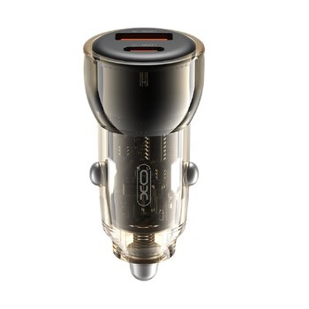 Ładowarka samochodowa XO z gniazdem USB, USB-C PD CC60 60W