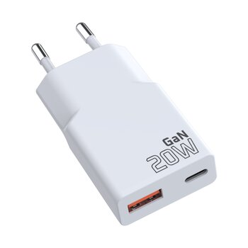 Ładowarka sieciowa everActive GaN SUPER SLIM SC-340Q z gniazdem USB QC3.0 oraz USB-C PD 20W