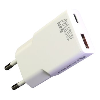 Ładowarka sieciowa everActive GaN SUPER SLIM SC-340Q z gniazdem USB QC3.0 oraz USB-C PD 20W