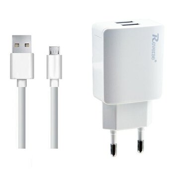 Ładowarka sieciowa Reverse U21 2 gniazda USB + kabel Apple Lightning iPhone 2100mA