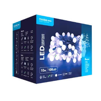 Lampki choinkowe kulki modee 10m COLD 100LED ML-C2010