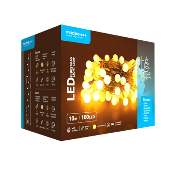 Lampki choinkowe kulki modee 10m WARM 100LED ML-C2009
