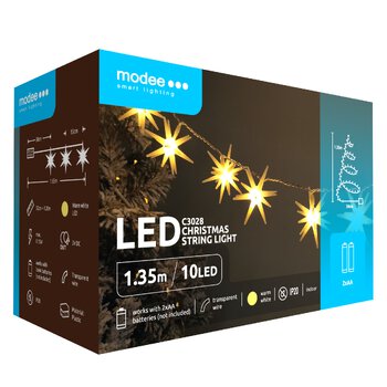 Lampki gwiazdki BAT Modee 1,65m 10LED barwa ciepła ML-C3028