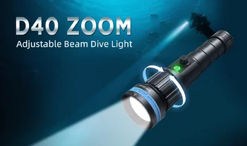 Latarka LED do nurkowania Xtar D40 Zoom 1600lm zestaw z akumulatorem i ładowarką