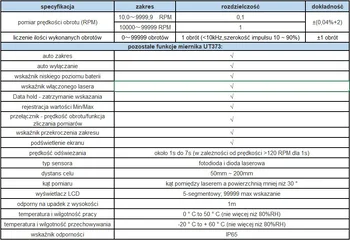 Licznik obrotów tachometr UT373 UNI-T