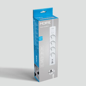 Listwa zasilająca MORRE M406 – 4 gniazda, USB-A 12W, 2x USB-C 12W, 1,5 m