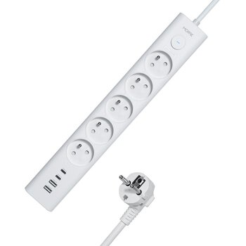 Listwa zasilająca MORRE M408 - 5 gniazd, 2xUSB-C 15W, 2xUSB-A 12W 1,5m