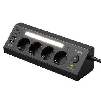 Listwa zasilająca MORRE M411 – 4 gniazda AC, 2xUSB-C 15W, 2xUSB-A 12W, 2m
