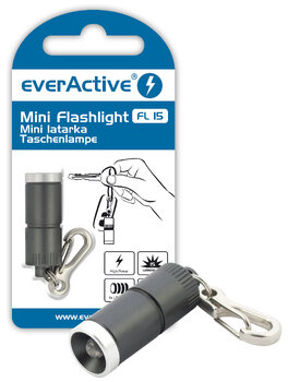 Mini latarka diodowa (LED), brelok everActive FL-15 szara