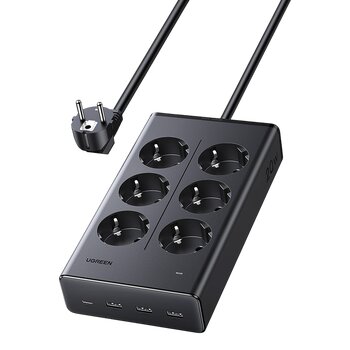 Listwa zasilająca 6g UGREEN S622 75141 1.5m - 6niazd AC, 1xUSB-C, 3xUSB-A 20W