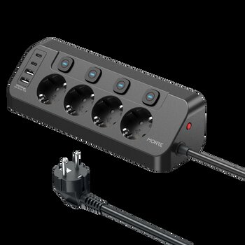 Narożna listwa MORRE 2m M412 - 4niazda AC, 2xUSB-C, 2xUSB-A 15W