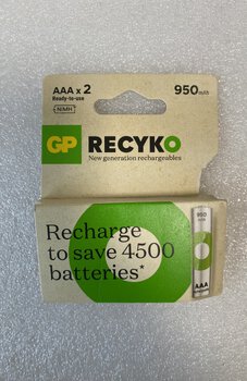 OUTLET 2 x akumulatorki AAA / R03 Ni-MH GP ReCyko 950mAh