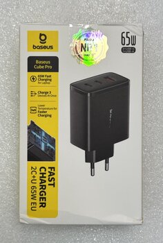 OUTLET Baseus OS-Cube Pro P10152301113-00 65W szybka ładowarka sieciowa z 2 gniazdami USB-C PD oraz USB OUTLET Baseus OS-Cube Pro P10152301113-00 65W szybka ładowarka sieciowa z 2 gniazdami USB-C PD oraz USB