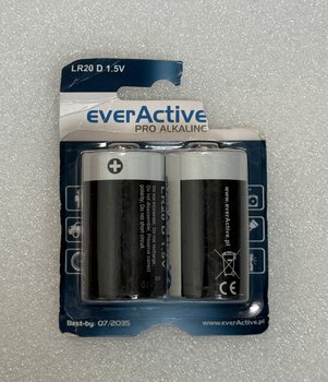 OUTLET baterie alkaliczne everActive Pro LR20 / D (blister) - 2 sztuki