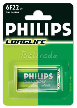 Philips LongLife 6F22/9V (blister) - 12 sztuk