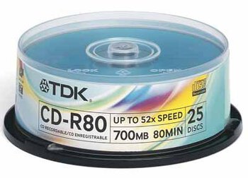 Płyty CD-R 700MB 80min 52X  TDK cake 25