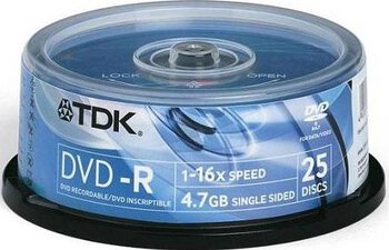 Płyty DVD-R 4,7GB 16X TDK cake 25