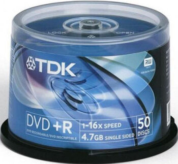 Płyty DVD+R 4,7GB 16X TDK cake 50