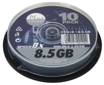 Płyty DVD+R DL 8,5GB 8X Platinum C10