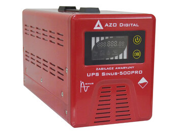 przetwornica do awaryjnego zasilania AZO Sinus-500PRO 350W/500W 12V DC -> 230V AC