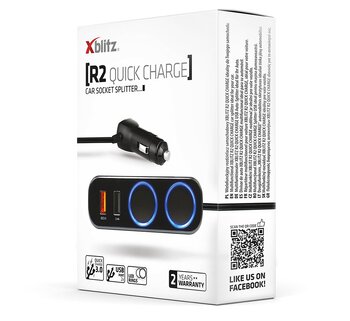 Rozgałęziacz zapalniczki samochodowej 12/24V, ładowarka USB Quick Charge 3.0 Xblitz R2