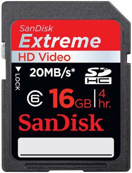 SanDisk SDHC 16GB Extreme VIDEO HD