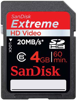 SanDisk SDHC 4GB Extreme VIDEO HD